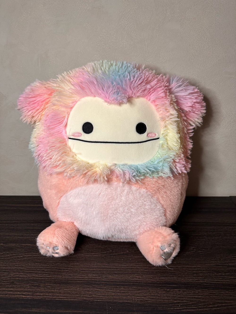 Share Original Squishmallows Fuzz-A-Mallows Plush Diane the Peach Bigfoot 16"